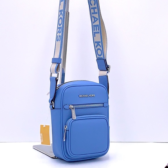 MICHAEL KORS Jet Set Medium Leather Crossbody Bag Flight Sth Pacific NWT - Picture 5 of 16